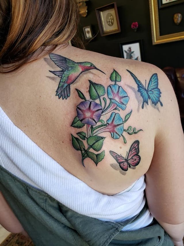Vibrant Floral Shoulder Art