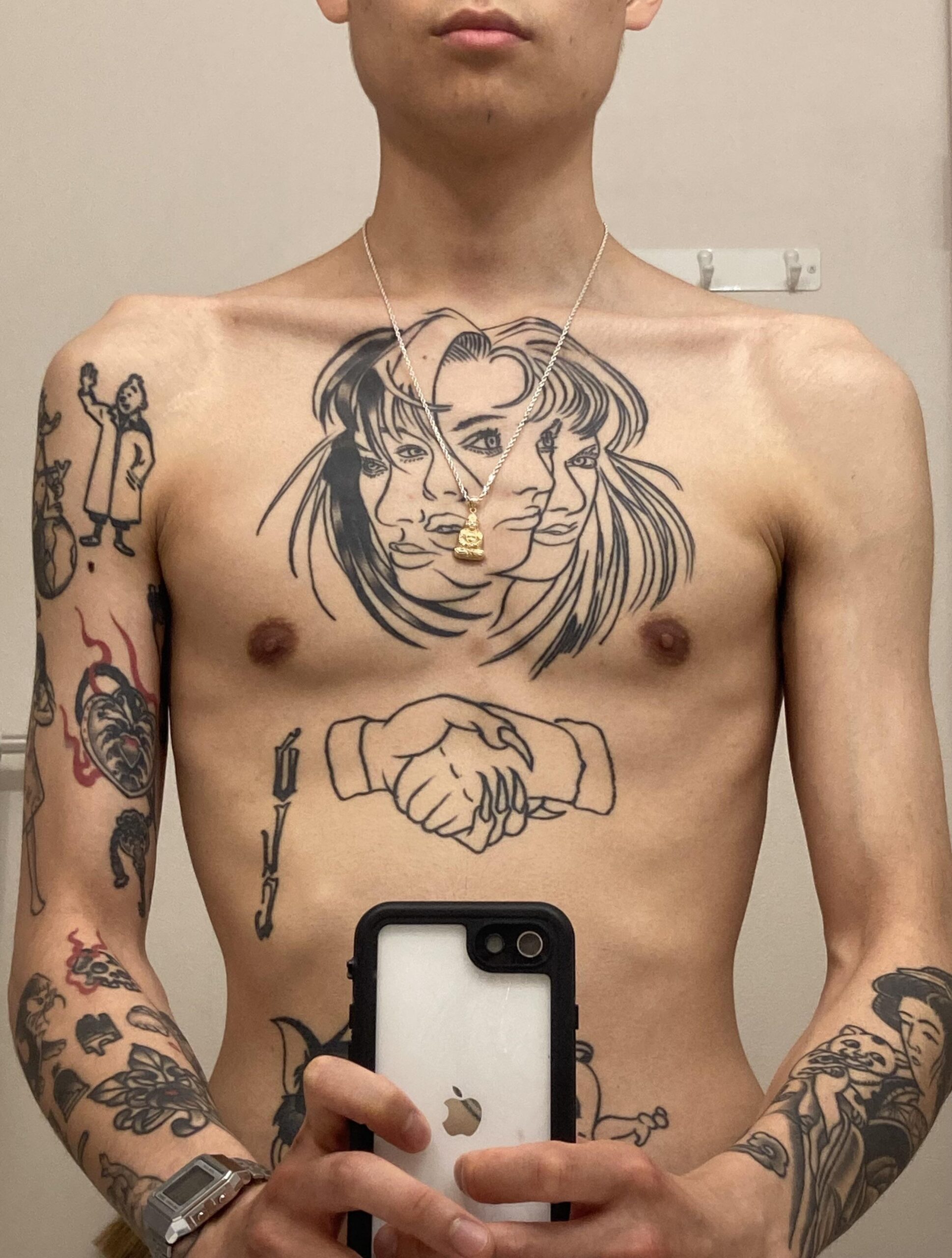 Minimalist Line-Work Chest Art