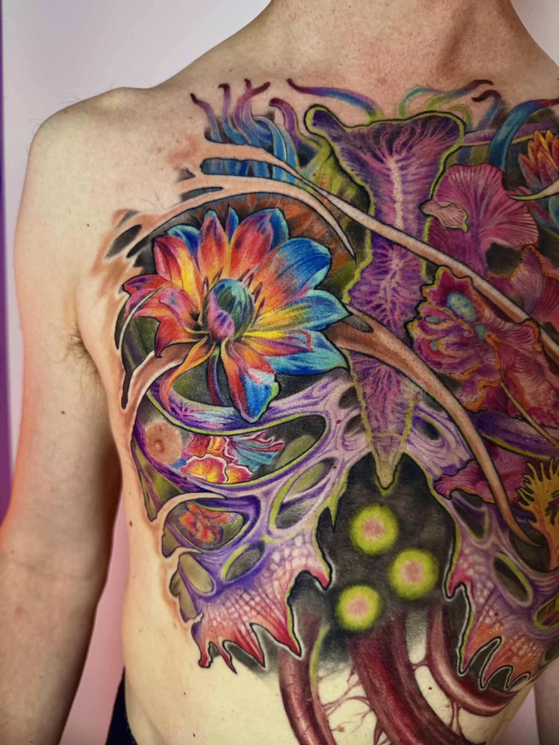Vibrant Artistic Chest Piece