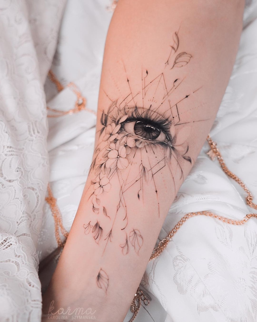 Artistic Celestial Eye Tattoo Design