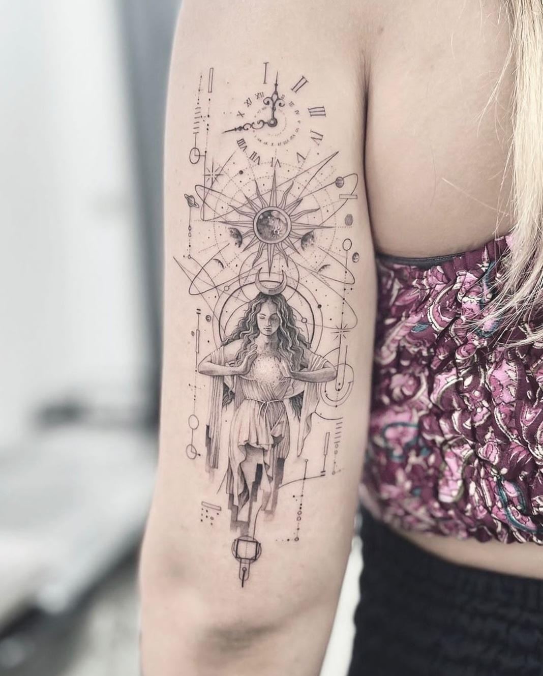 Detailed Mystical Arm Tattoo piece