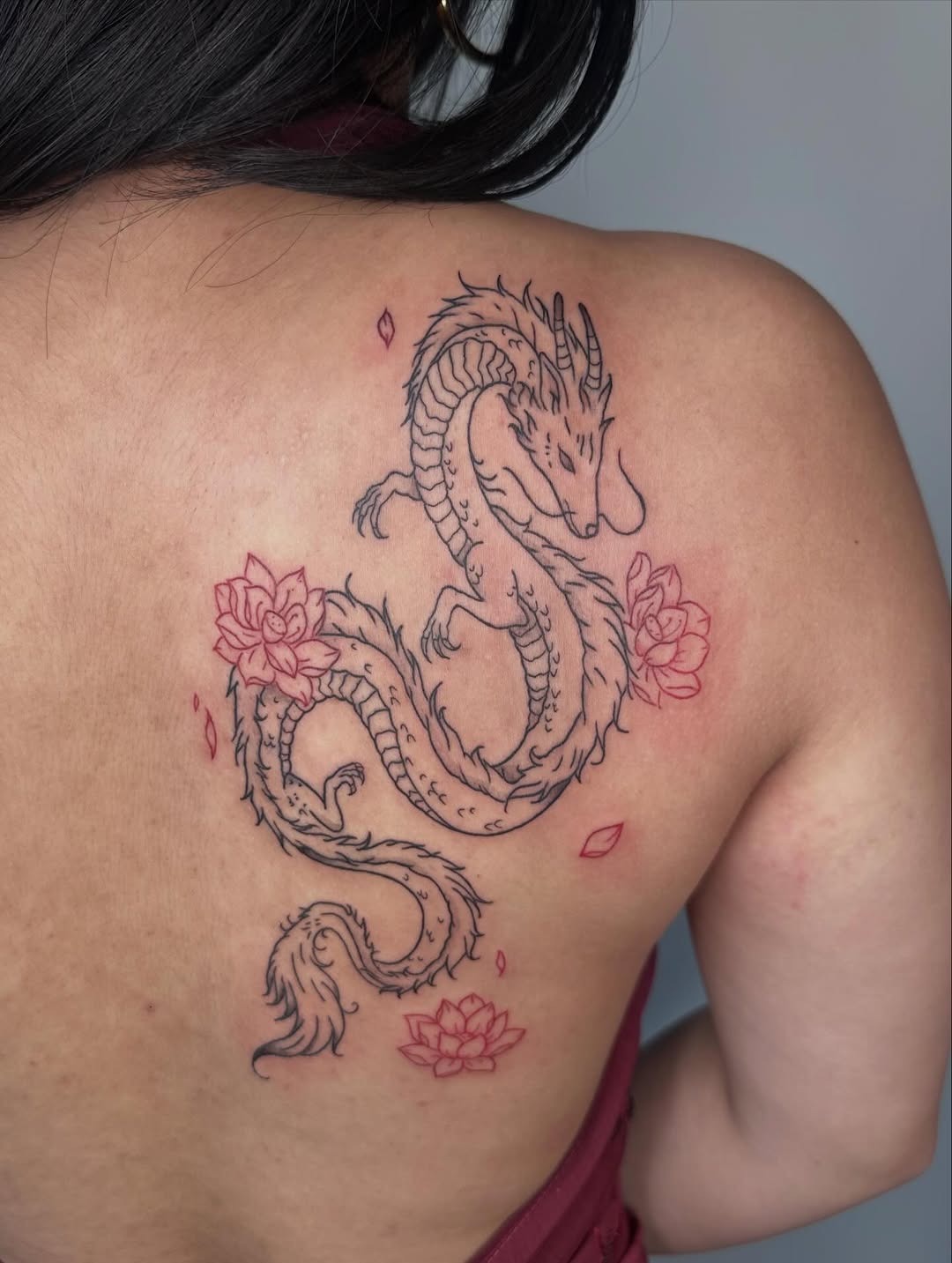 Intricate Dragon Shoulder Tattoo