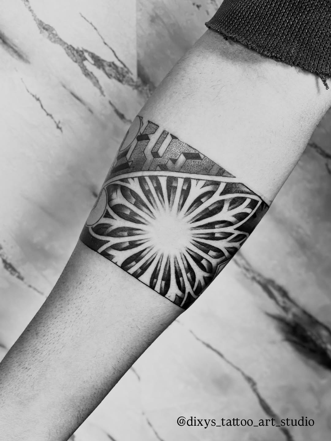 Blackwork Starburst Band Tattoo
