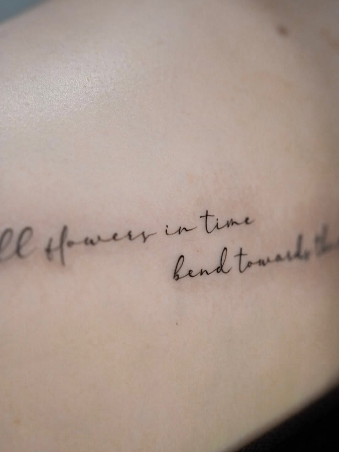 Meaningful Fine Line Script Tattoo
