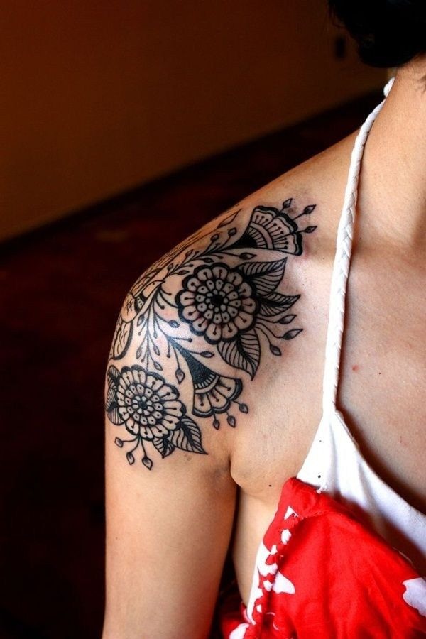 Pretty Mandala Style Shoulder Tattoos