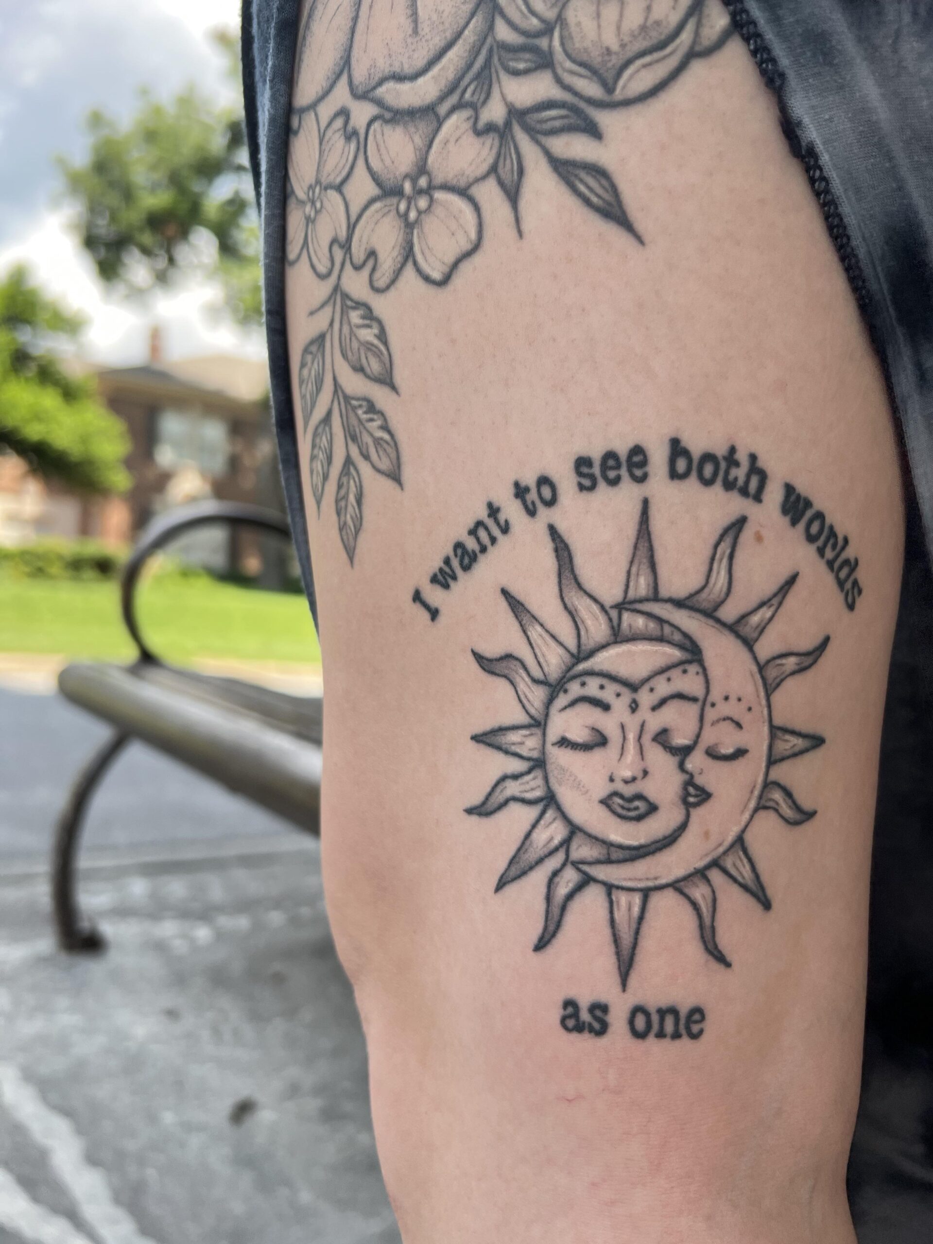 Celestial Balanced Tattoo with Quote