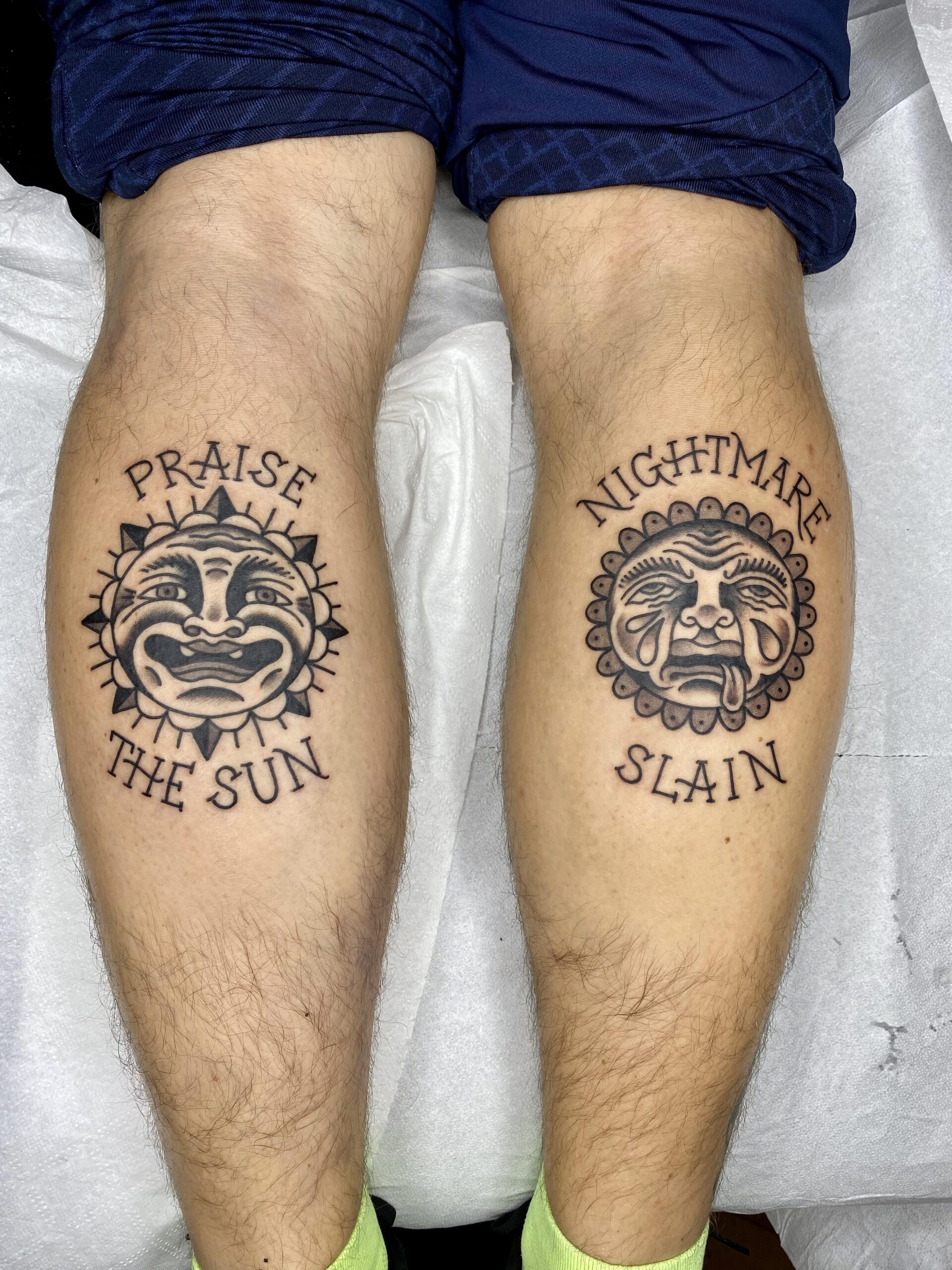 Symmetrical Leg Tattoo Concepts