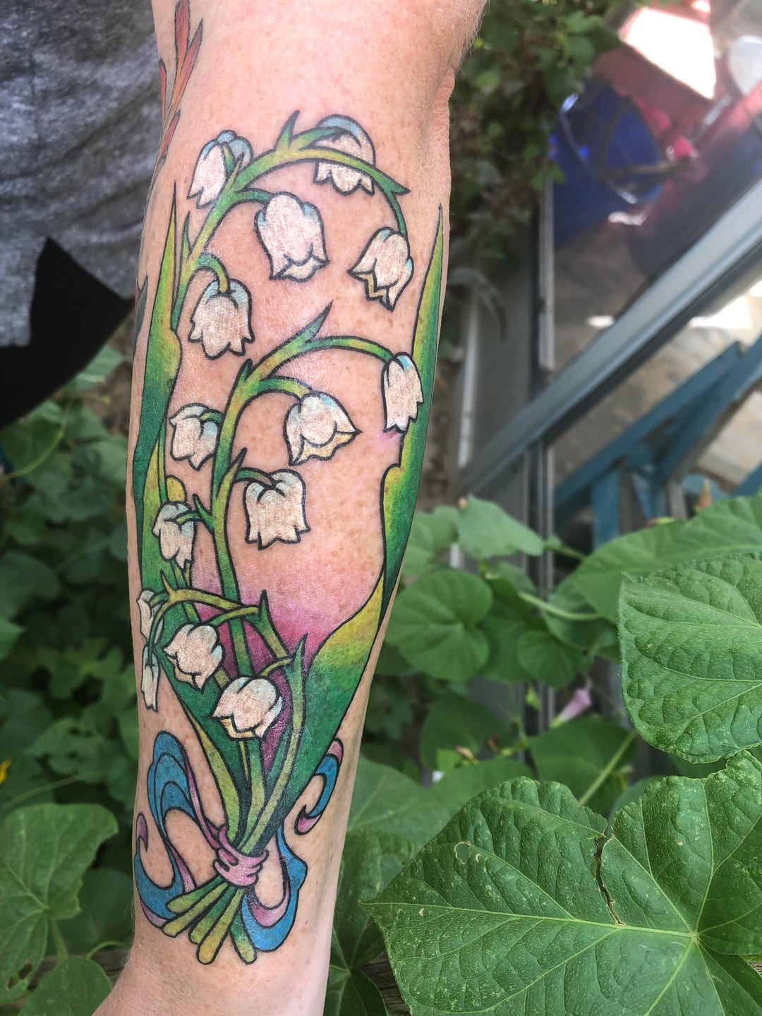 Vibrant Colorful Floral Bouquet Tattoo