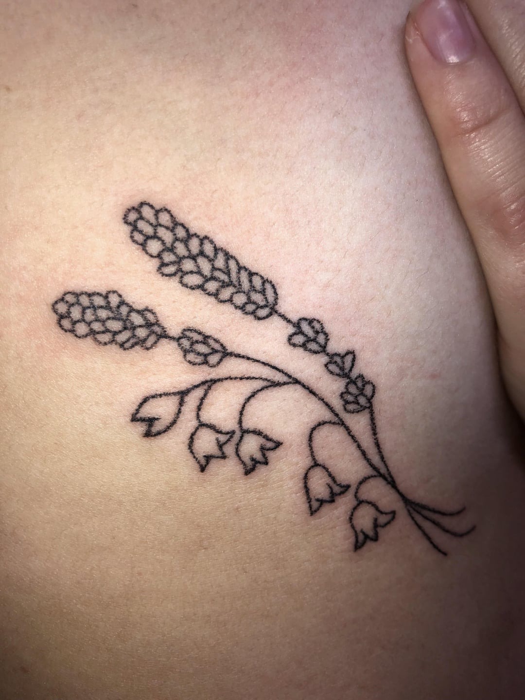 Minimalist Fine-Line Floral Tattoo