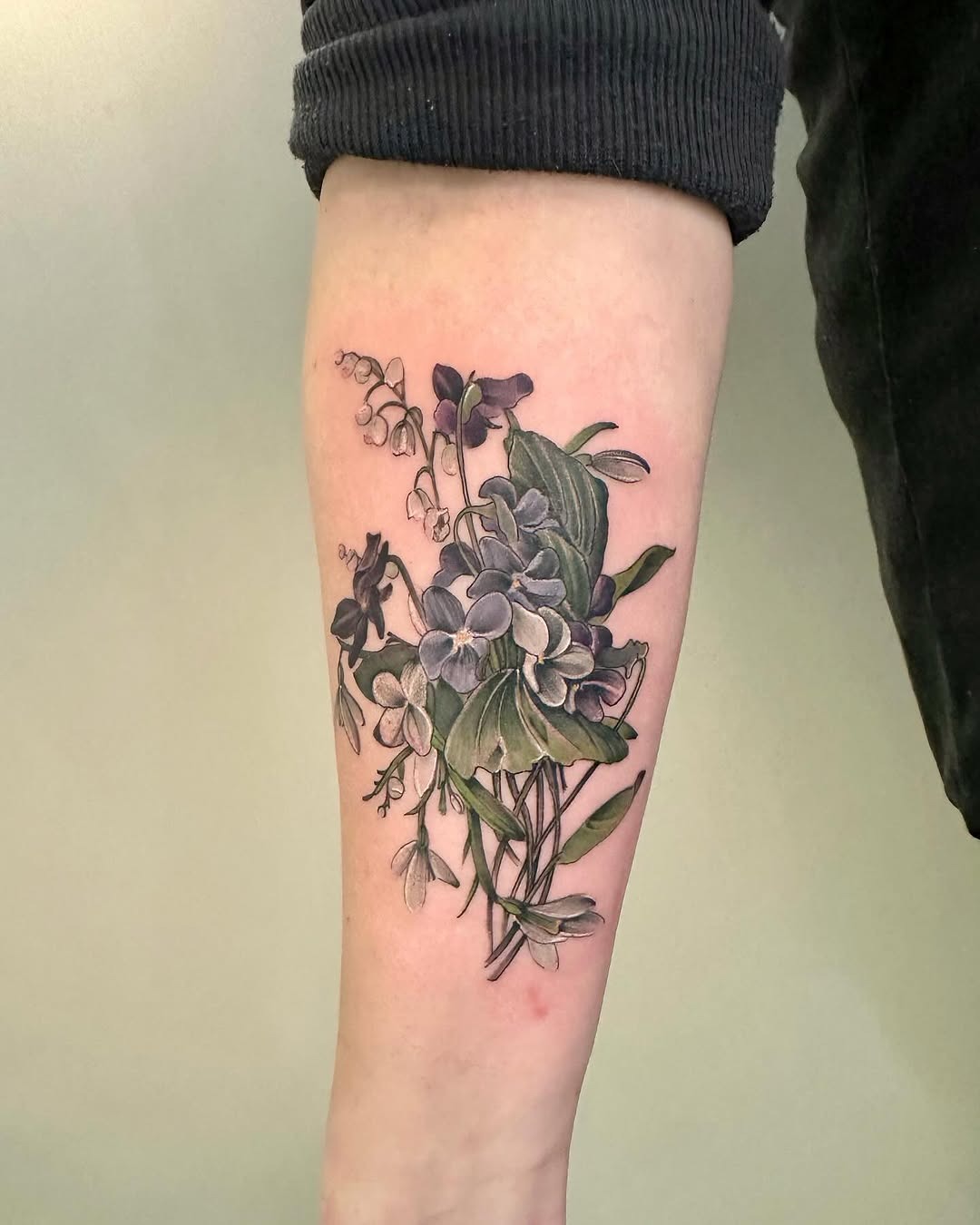 Detailed Lush Botanical Floral Tattoo