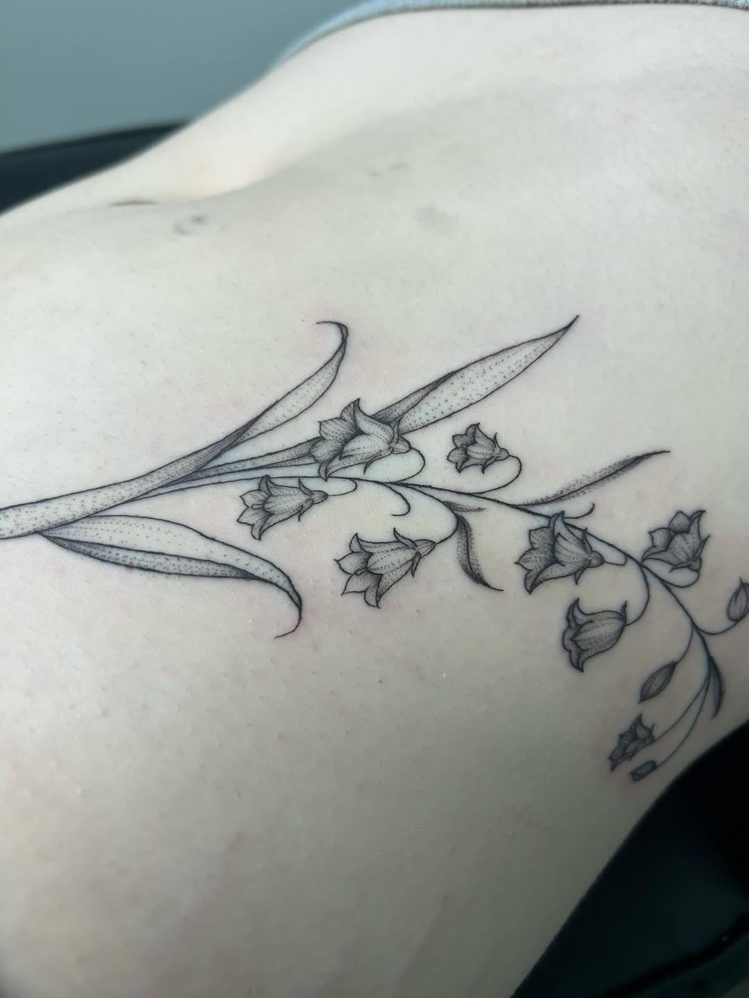 Elegant Side-Body Botanical Ink