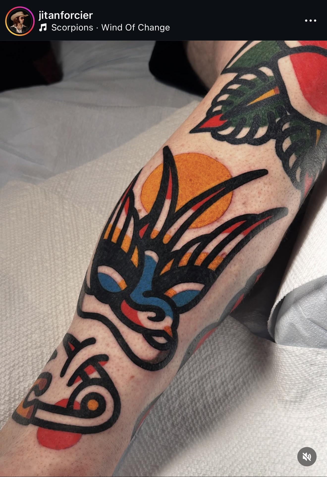 Classic American Traditional Swallow Tattoo