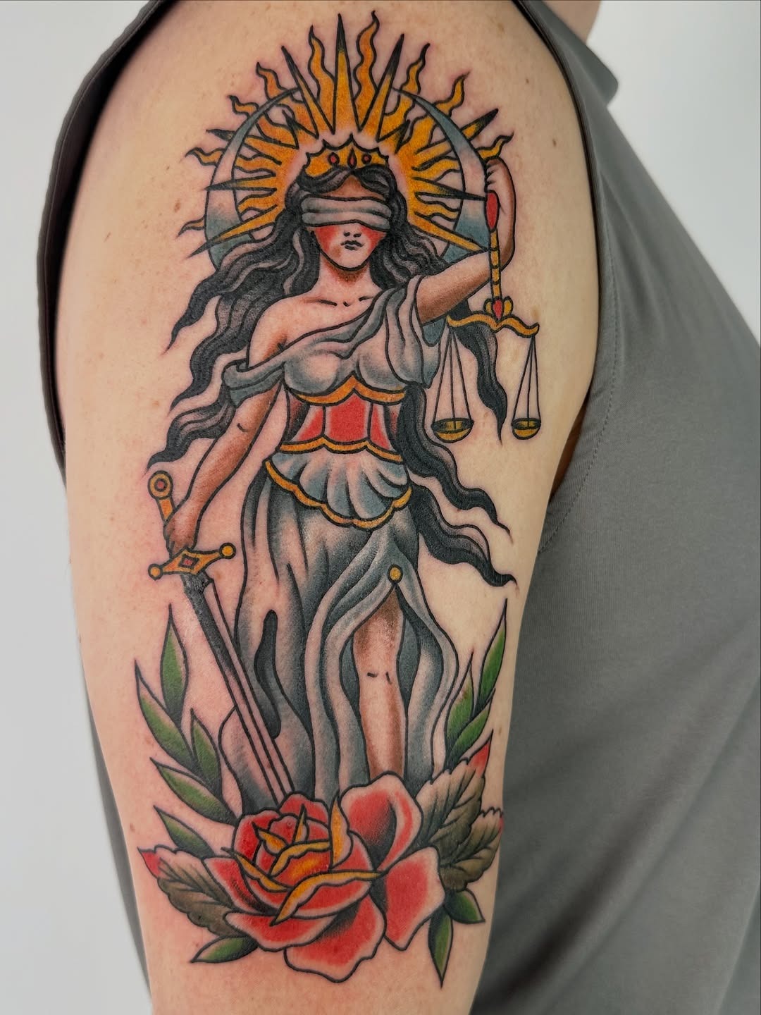 Traditional Lady Justice Sleeve Art