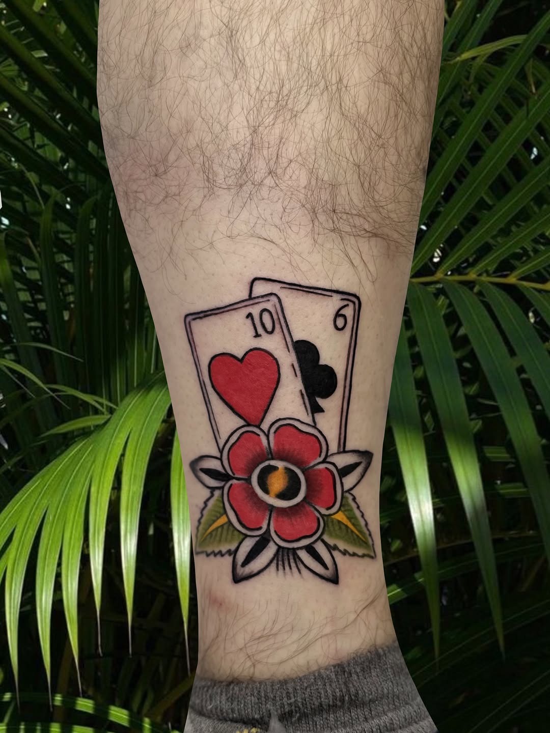 Traditional Playing Card Tattoo Detail