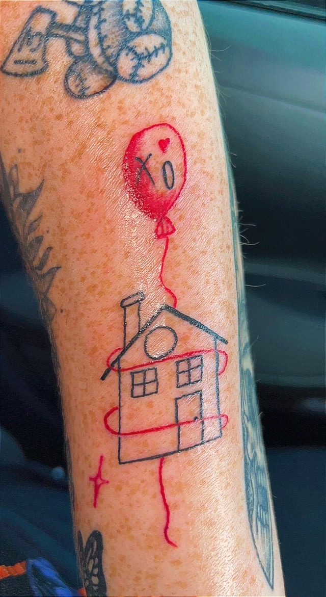 Creative XO Balloon Tattoo Design